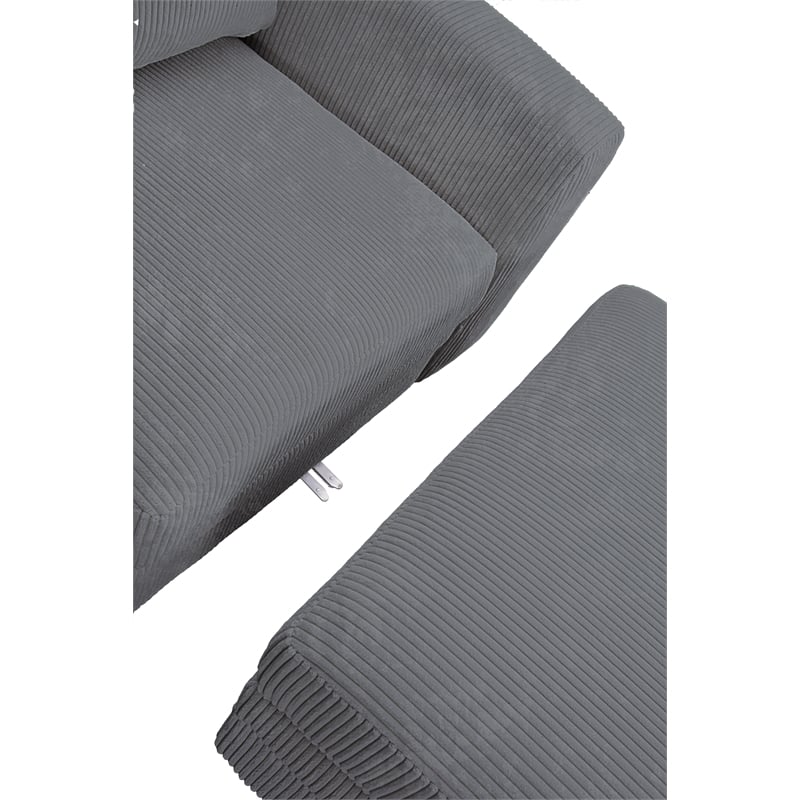 10 PCS Corduroy Flexible Combination Sectional Sofa Dark Grey