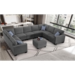 10 PCS Corduroy Flexible Combination Sectional Sofa Dark Grey
