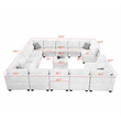 16 PCS Corduroy Flexible Combination Sectional Sofa Cream