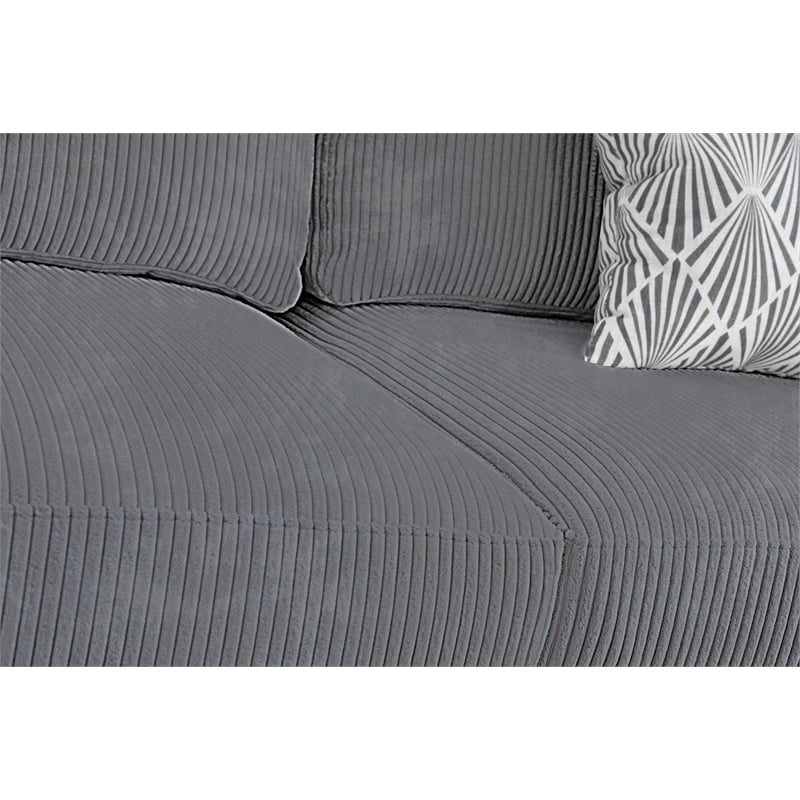 16 PCS Corduroy Flexible Combination Sectional Sofa Dark Grey