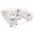 11 PCS Corduroy Flexible Combination Sectional Sofa Olive