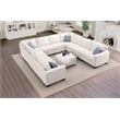 11 PCS Corduroy Flexible Combination Sectional Sofa Cream