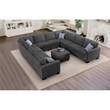 11 PCS Corduroy Flexible Combination Sectional Sofa Dark Grey