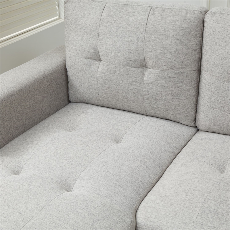 Storage Reversible Conversible Sectional Sofa Sleeper Gray