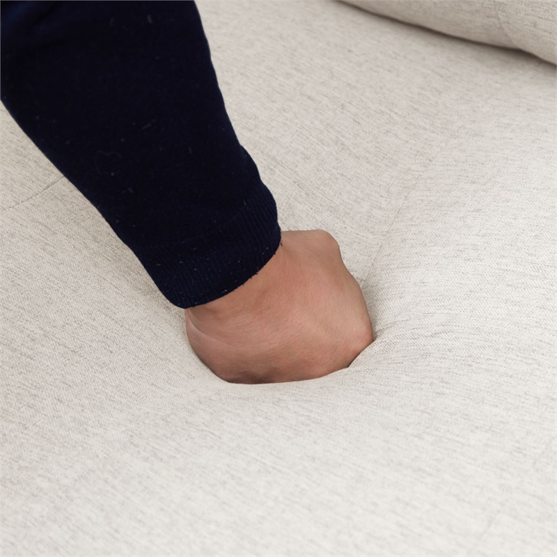Storage Reversible Conversible Sectional Sofa Sleeper Cream