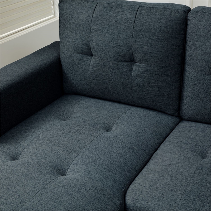 Storage Reversible Conversible Sectional Sofa Sleeper Charcoal