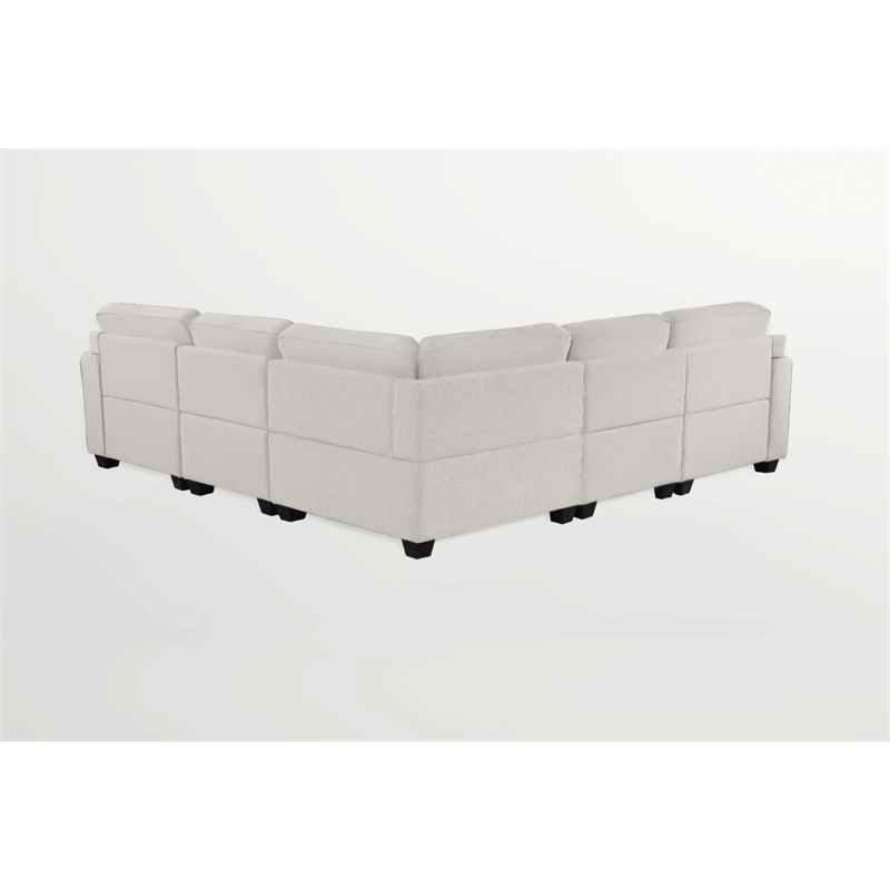 Fabric Flexible Combination Module Reversible Sectional Sofa Cream