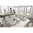 Fabric Flexible Combination Module Reversible Sectional Sofa Cream