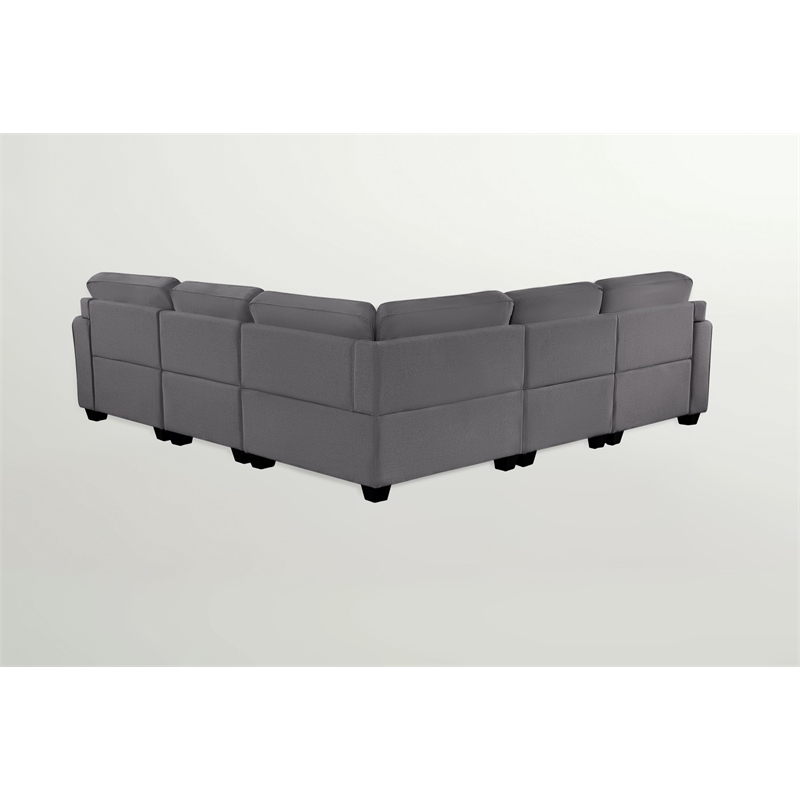 Fabric Flexible Combination Module Reversible Sectional Sofa Dark Grey