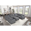 Fabric Flexible Combination Module Reversible Sectional Sofa Dark Grey