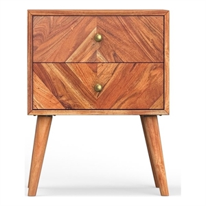 Casartis Living Greta 24&quot Mid-Century Wood Nightstand in Brown