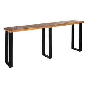 Casartis Living Mango 90&quot Transitional Wood Console Table in Brown/Black