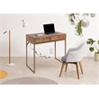 Casartis Living Mid-Century Wood and Metal Writing Desk in Brown/Gold