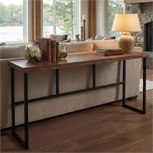 Casartis Living Anthem 70&quot Transitional Wood Console Table in Brown/Black