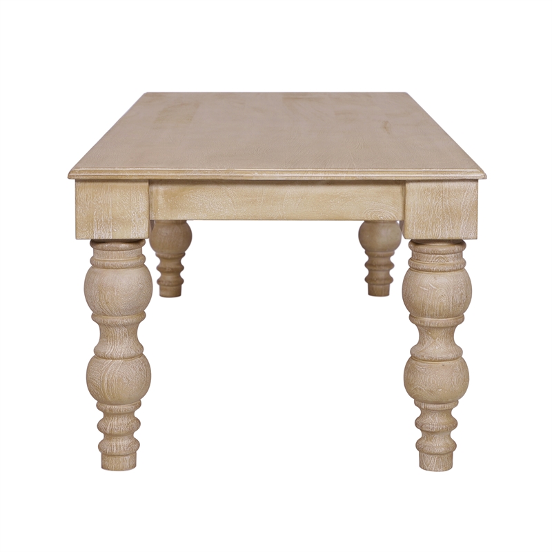Casartis Living James Rectangular Farmhouse Solid Wood Coffee Table in Natural