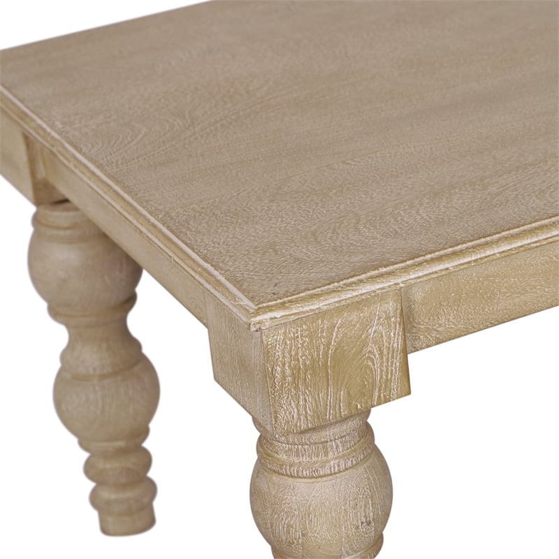 Casartis Living James Rectangular Farmhouse Solid Wood Coffee Table in Natural