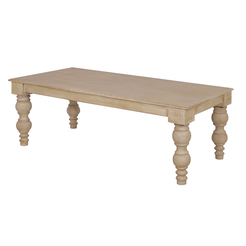 Casartis Living James Rectangular Farmhouse Solid Wood Coffee Table in Natural