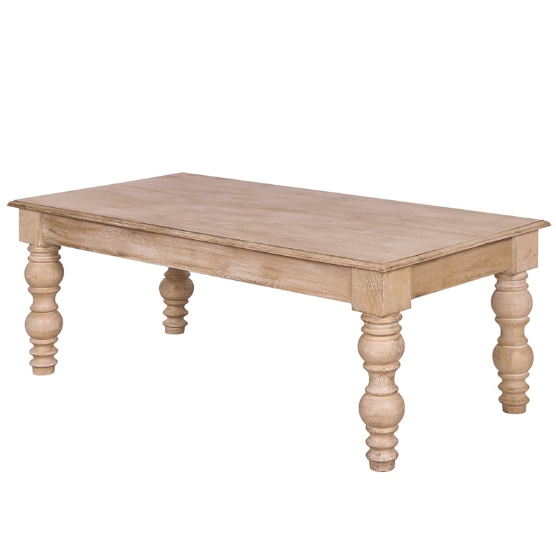 Casartis Living James 18 Farmhouse Solid Mango Wood Coffee Table in Natural Homesquare