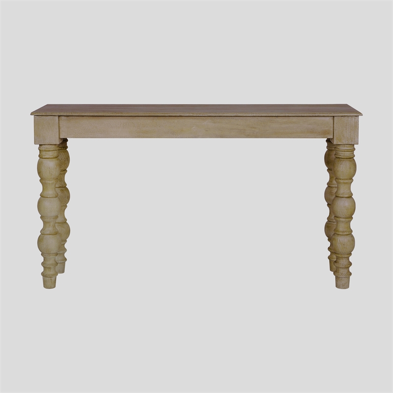 Casartis Living James Farmhouse Solid Mango Wood Console Table in Natural