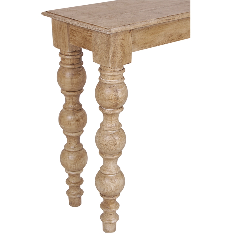 Casartis Living James Farmhouse Solid Mango Wood Console Table in Natural