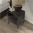 Mid-Century Modern 18W Solid Wood Nightstand with Drawer in Gray