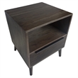 Mid-Century Modern 18W Solid Wood Nightstand with Drawer in Gray