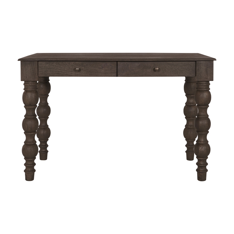 Casartis Living French Country Solid Wood Desk in Coffee Brown