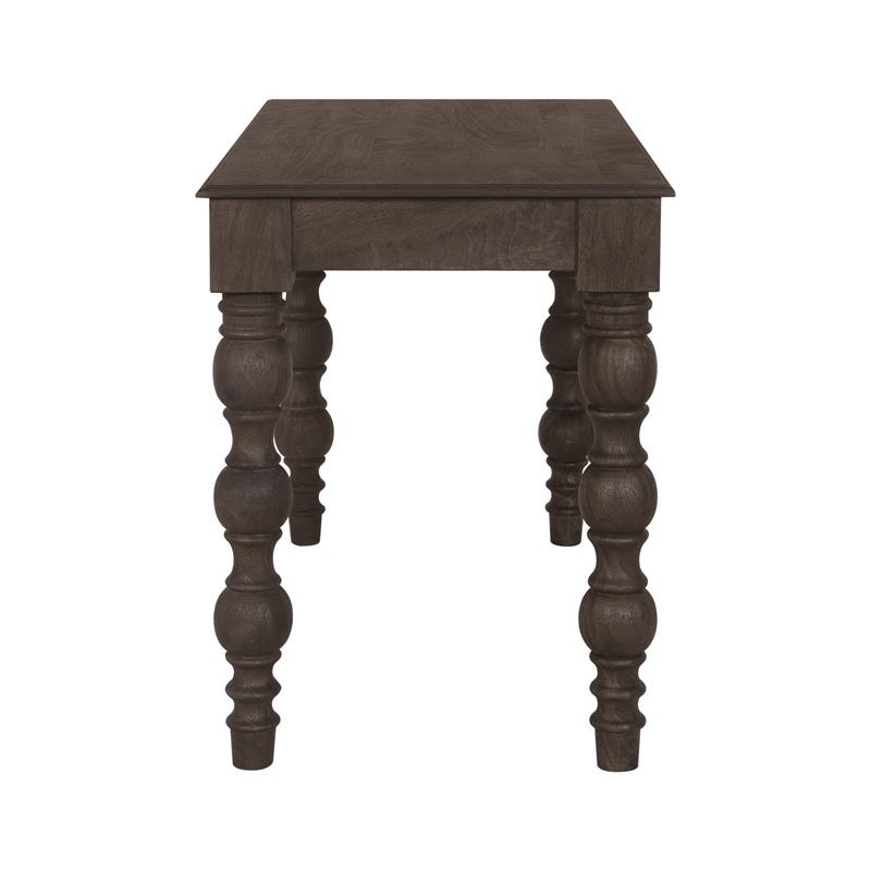 Casartis Living French Country Solid Wood Desk in Coffee Brown