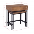 Casartis Living Atelier Solid Wood Iron Nesting Table Set of 2 in Honey Brown