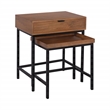 Casartis Living Atelier Solid Wood Iron Nesting Table Set of 2 in Honey Brown