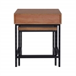 Casartis Living Atelier Solid Wood Iron Nesting Table Set of 2 in Honey Brown