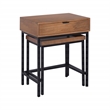 Casartis Living Atelier Solid Wood Iron Nesting Table Set of 2 in Honey Brown
