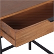 Casartis Living Atelier Solid Wood Iron Nesting Table Set of 2 in Honey Brown