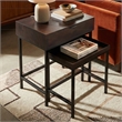 Casartis Living Atelier Solid Wood Iron Nesting Table Set of 2 in Choco Brown