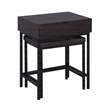 Casartis Living Atelier Solid Wood Iron Nesting Table Set of 2 in Choco Brown