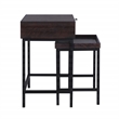 Casartis Living Atelier Solid Wood Iron Nesting Table Set of 2 in Choco Brown