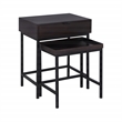 Casartis Living Atelier Solid Wood Iron Nesting Table Set of 2 in Choco Brown