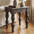 Casartis Living French Country Solid Wood Side Table with Drawer in Coffee Brown