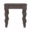 Casartis Living French Country Solid Wood Side Table with Drawer in Coffee Brown