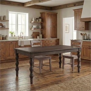 Casartis Living French Country 72&quot Solid Wood Dining Table in Coffee Brown