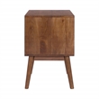 Casartis Living Geometric Mid-Century Solid Wood Nightstand in Acacia Brown