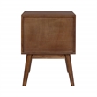 Casartis Living Geometric Mid-Century Solid Wood Nightstand in Acacia Brown