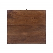 Casartis Living Geometric Mid-Century Solid Wood Nightstand in Acacia Brown