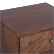Casartis Living Geometric Mid-Century Solid Wood Nightstand in Acacia Brown