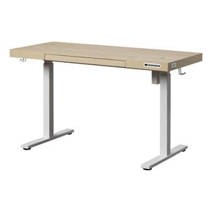 Kowo 55&quot K305 Electric Height Adjustable Wood Standing Desk in Natural/White
