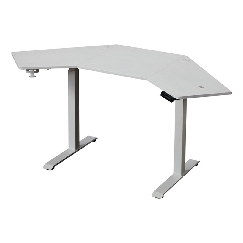 Kowo K314 Corner Electric Height Adjustable Wood Standing Desk in White