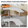 Kowo K314 Corner Electric Height Adjustable Wood Standing Desk in White