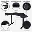 Kowo K314 Corner Electric Height Adjustable Wood Standing Desk in Black