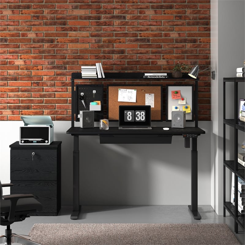 Kowo 2-Drawer Engineered Wood/Metal File Cabinet with Lock in Black