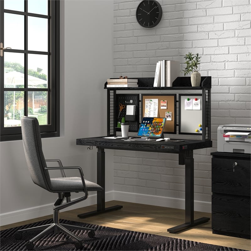 Kowo 2-Drawer Engineered Wood/Metal File Cabinet with Lock in Black